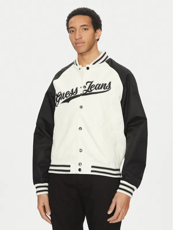 Guess Jeans Guess Jeans Bomber M5GL32 WHAA2 Écru Regular Fit