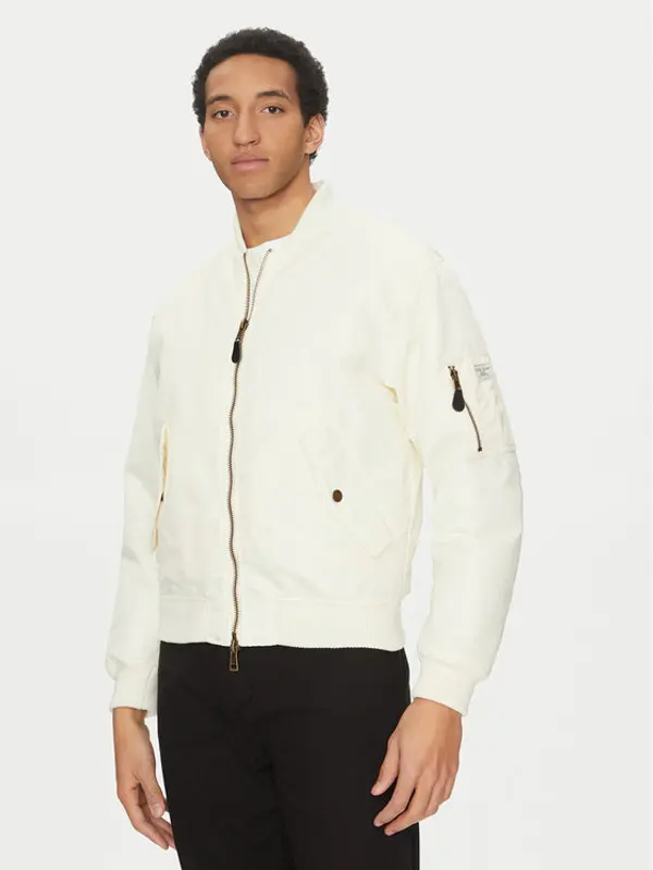 Guess Jeans Guess Jeans Bomber M5RL81 WHAA2 Écru Regular Fit