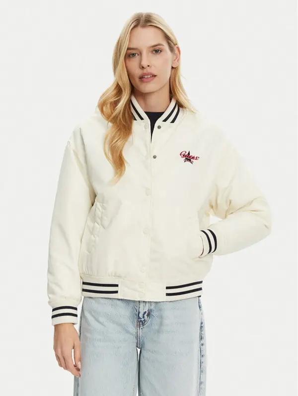 Guess Jeans Guess Jeans Bomber W5RL43 WHAA2 Bež Regular Fit