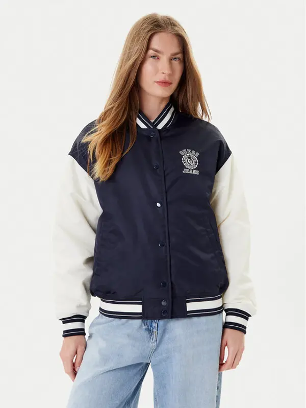 Guess Jeans Guess Jeans Bomber W5YL15 WHAA2 Tamnoplava Regular Fit