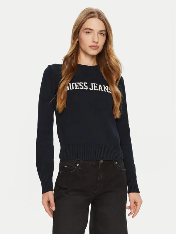 Guess Jeans Guess Jeans Džemper W4BR10 Z3HM1 Plava Regular Fit