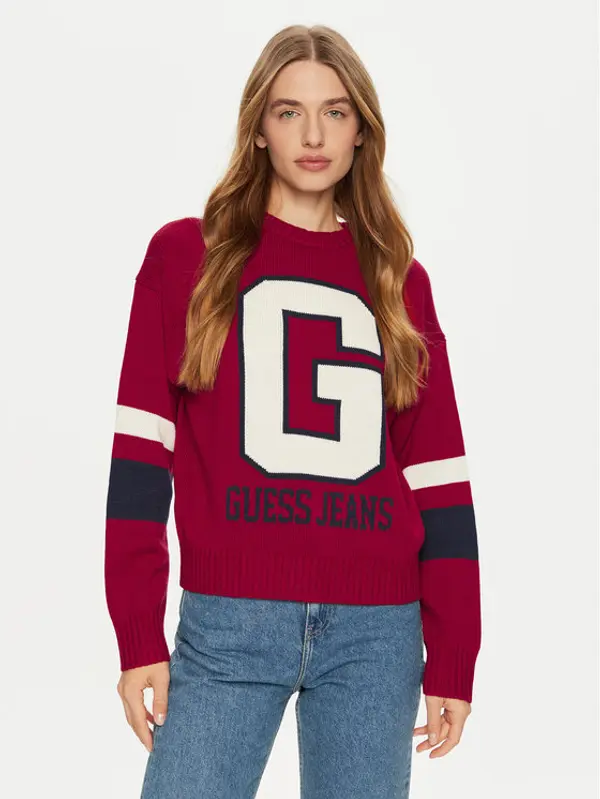Guess Jeans Guess Jeans Džemper W4BR11 Z3HN2 Crvena Regular Fit