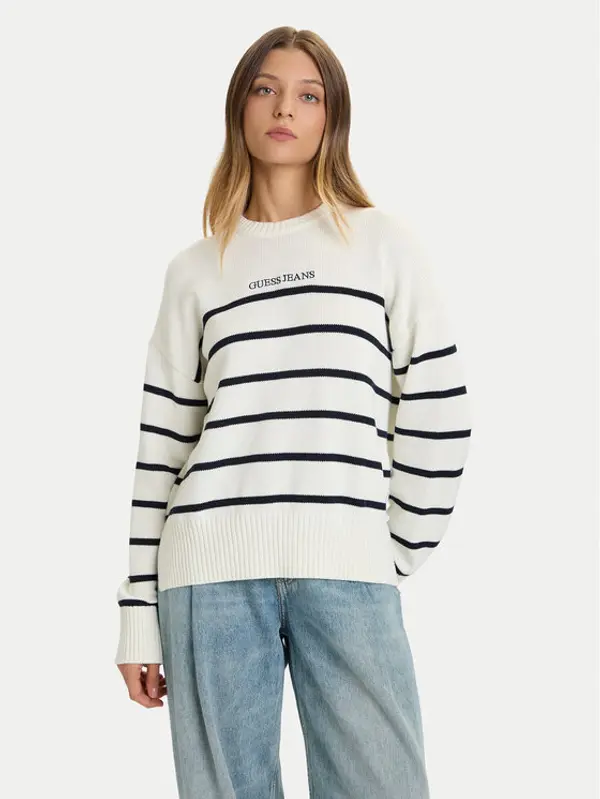 Guess Jeans Guess Jeans Džemper W5BR03 Z3HM1 Écru Relaxed Fit
