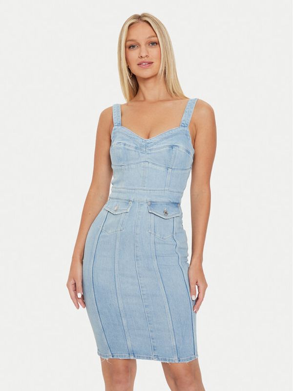 Guess Guess Jeans haljina Lidia W4YK02 D5DX2 Plava Slim Fit
