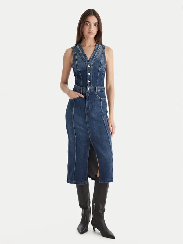 Guess Guess Jeans haljina W5BK40 D0615 Plava Regular Fit
