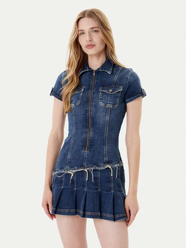 Guess Guess Jeans haljina W5YK71 D4H1D Plava Regular Fit