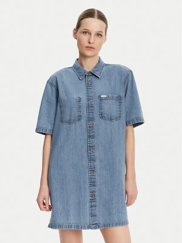 Guess Jeans Guess Jeans Jeans haljina W5GK99 D5M81 Plava Regular Fit