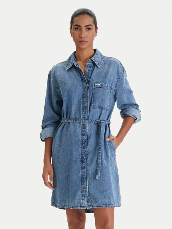 Guess Jeans Guess Jeans Jeans haljina W6RK26 D5M81 Plava Regular Fit
