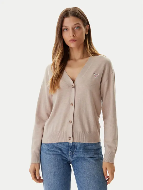 Guess Jeans Guess Jeans Kardigan W4BR16 Z3HO2 Bež Regular Fit