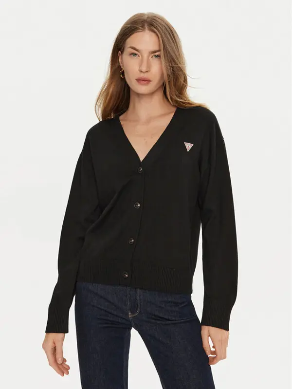 Guess Jeans Guess Jeans Kardigan W4BR16 Z3HO2 Crna Regular Fit