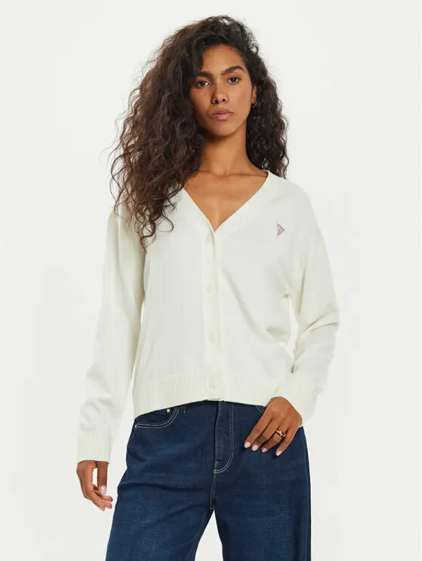 Guess Jeans Guess Jeans Kardigan W4BR16 Z3HO2 Écru Regular Fit