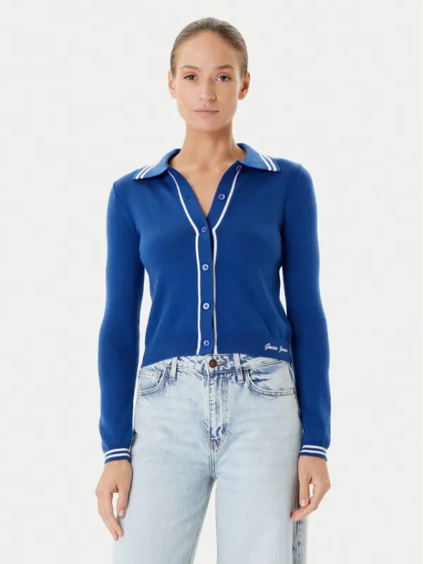 Guess Jeans Guess Jeans Kardigan W5YR32 Z3HO2 Plava Regular Fit