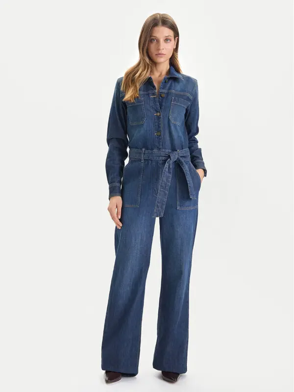 Guess Jeans Guess Jeans Kombinezon W5BD97 D0026 Tamnoplava Wide Leg