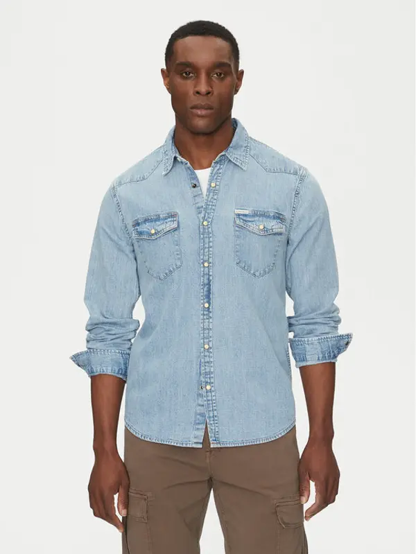 Guess Jeans Guess Jeans Košulja M5RH55 D5M82 Plava Regular Fit