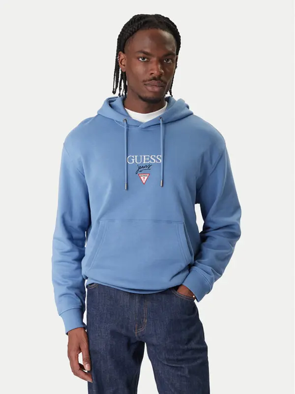 Guess Jeans Guess Jeans Majica dugih rukava 180299 Svijetloplava Classic Fit