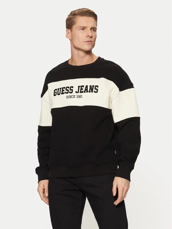 Guess Jeans Guess Jeans Majica dugih rukava M4BQ39 K9V31 Crna Classic Fit