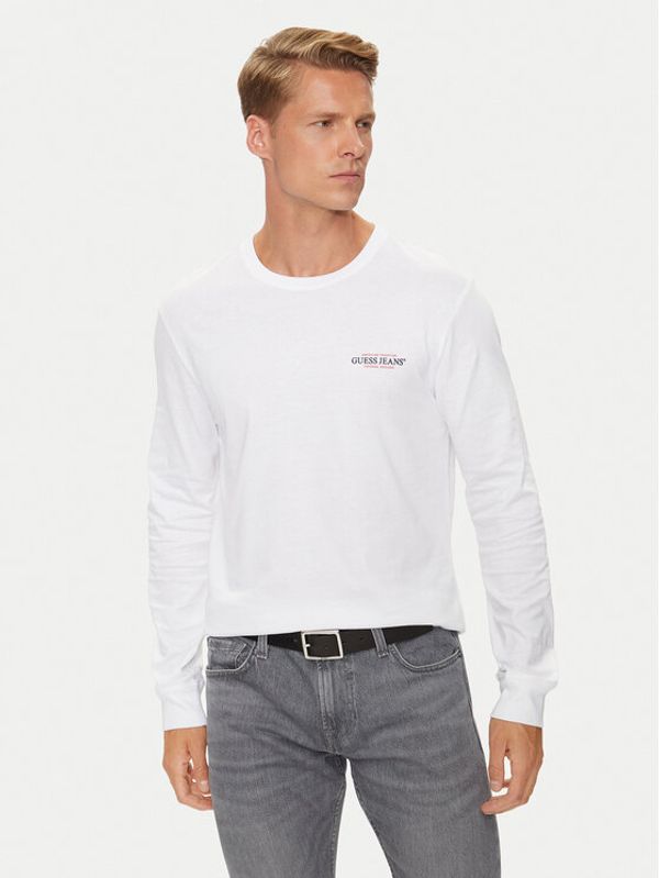 Guess Jeans Guess Jeans Majica dugih rukava M4YI54 K8HM0 Bijela Regular Fit