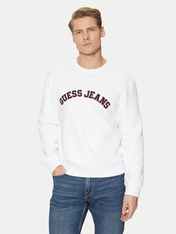 Guess Jeans Guess Jeans Majica dugih rukava M5RQ41 KCPR1 Bijela Regular Fit