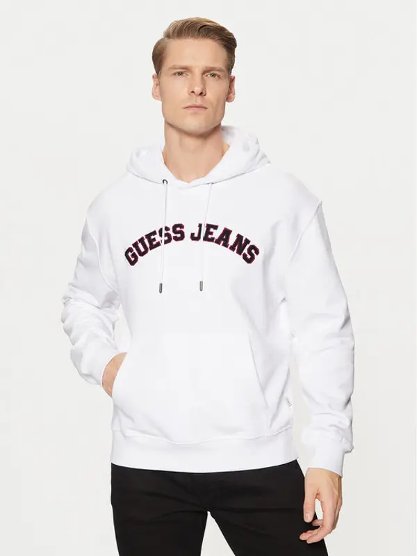 Guess Jeans Guess Jeans Majica dugih rukava M5RQ44 KCPR1 Bijela Regular Fit
