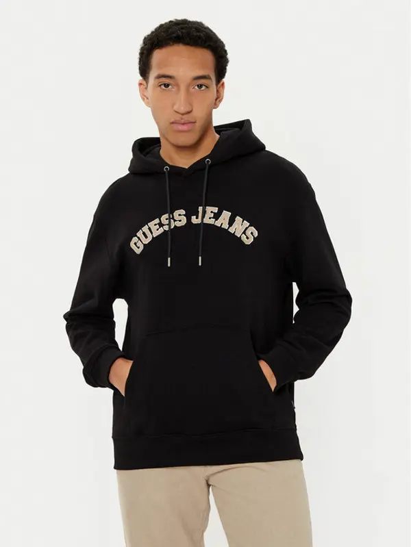 Guess Jeans Guess Jeans Majica dugih rukava M5RQ44 KCPR1 Crna Regular Fit
