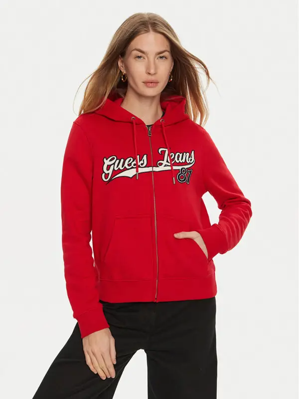 Guess Jeans Guess Jeans Majica dugih rukava W4BQ03 KC811 Crvena Regular Fit