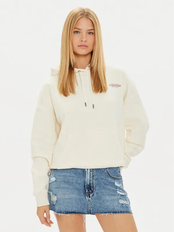Guess Jeans Guess Jeans Majica dugih rukava W4BQ21 KC811 Bež Regular Fit