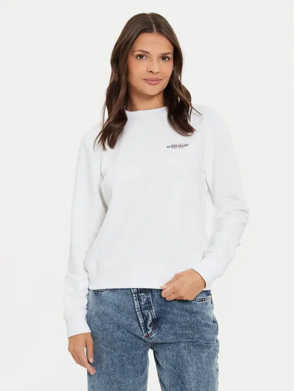 Guess Jeans Guess Jeans Majica dugih rukava W4YQ07 KC811 Bijela Regular Fit