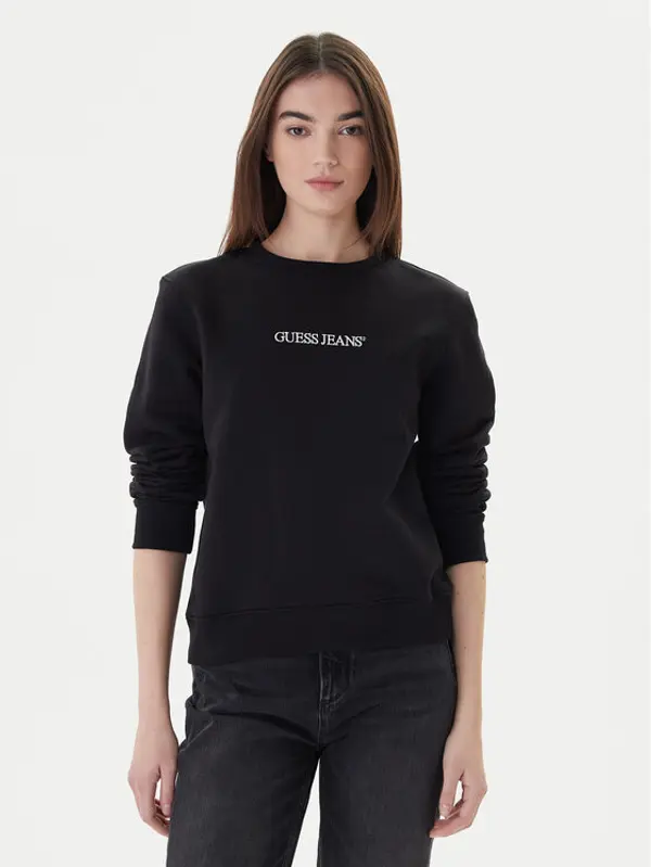 Guess Jeans Guess Jeans Majica dugih rukava W4YQ10 KC811 Crna Classic Fit