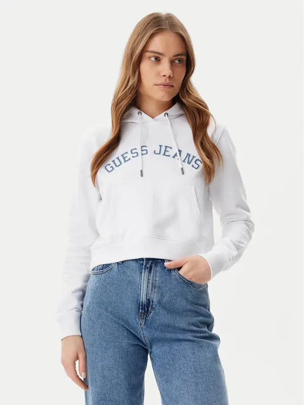 Guess Jeans Guess Jeans Majica dugih rukava W5GQ22 K68I4 Bijela Regular Fit