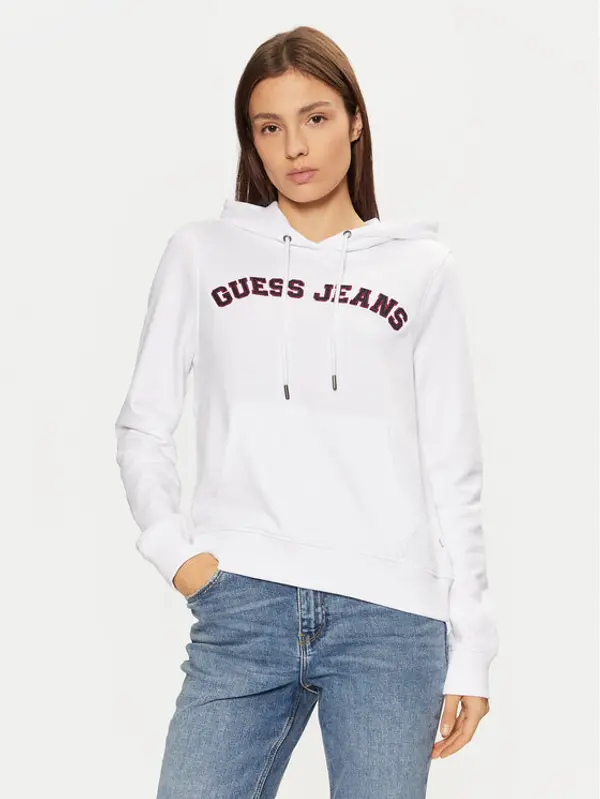 Guess Jeans Guess Jeans Majica dugih rukava W5RQ17 K68I4 Bijela Regular Fit