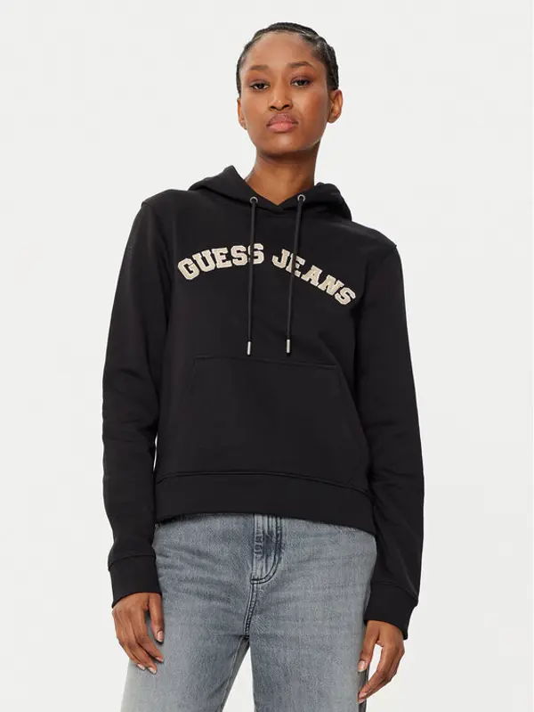 Guess Jeans Guess Jeans Majica dugih rukava W5RQ17 K68I4 Crna Regular Fit