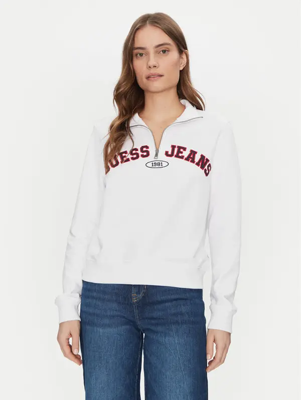 Guess Jeans Guess Jeans Majica dugih rukava W5RQ25 K68I4 Bijela Regular Fit