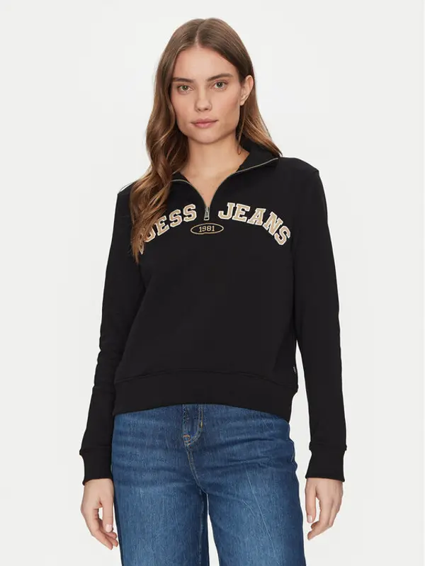Guess Jeans Guess Jeans Majica dugih rukava W5RQ25 K68I4 Crna Regular Fit