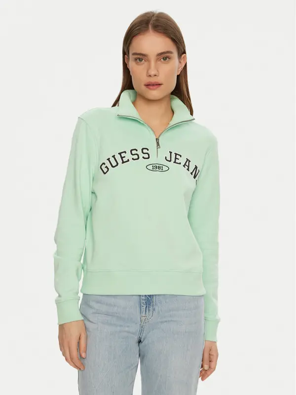 Guess Jeans Guess Jeans Majica dugih rukava W5RQ25 K68I4 Zelena Regular Fit