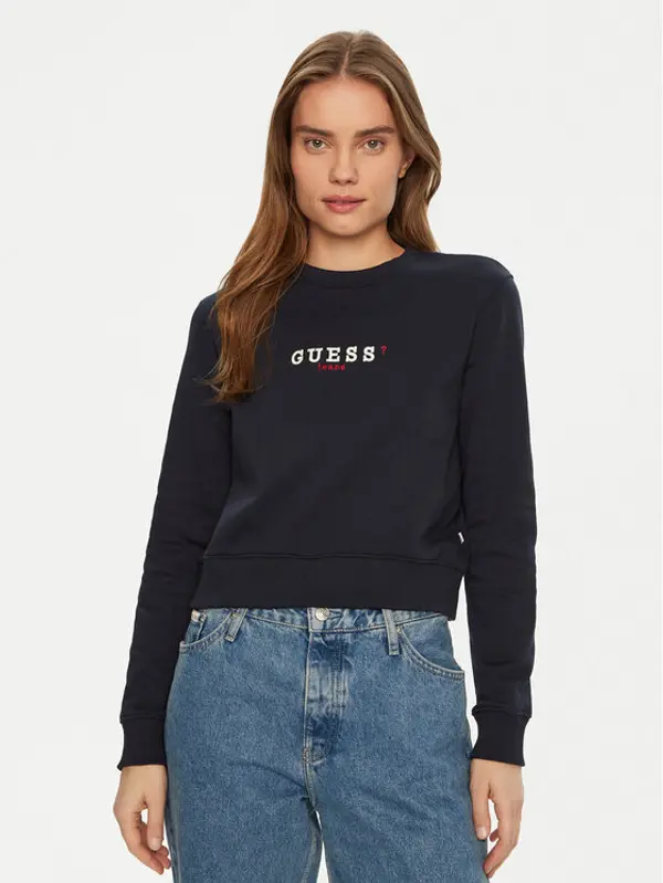 Guess Jeans Guess Jeans Majica dugih rukava W5RQ28 K68I4 Tamnoplava Regular Fit