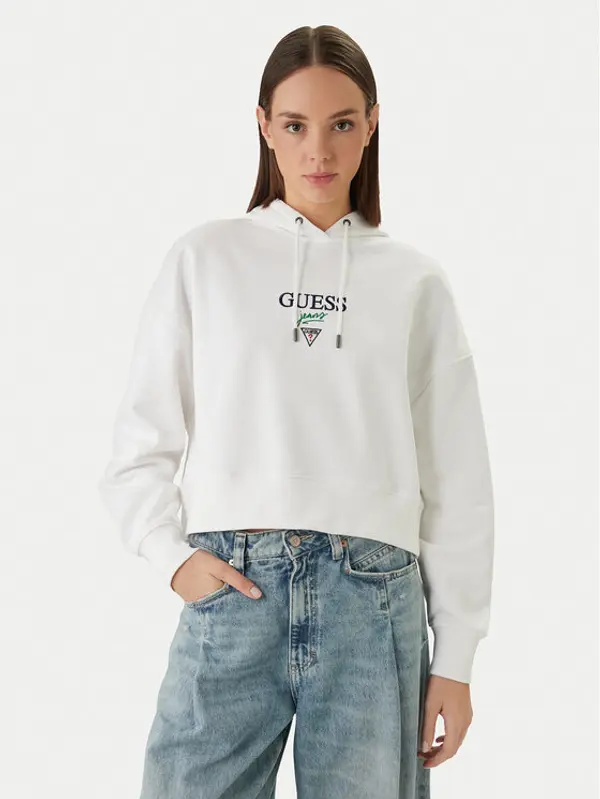 Guess Jeans Guess Jeans Majica dugih rukava W6RQ00 K68I4 Bijela Relaxed Fit