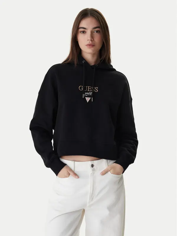 Guess Jeans Guess Jeans Majica dugih rukava W6RQ00 K68I4 Crna Relaxed Fit