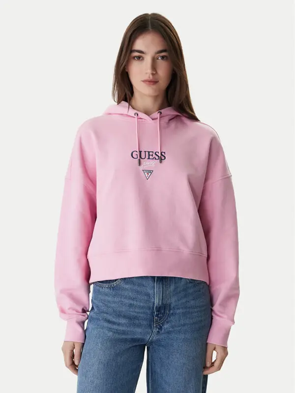 Guess Jeans Guess Jeans Majica dugih rukava W6RQ00 K68I4 Ružičasta Relaxed Fit