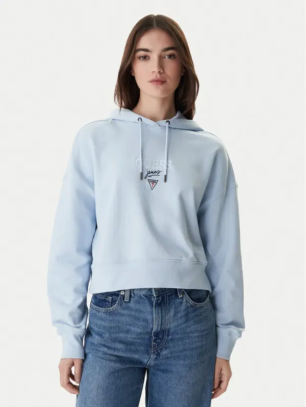 Guess Jeans Guess Jeans Majica dugih rukava W6RQ00 K68I4 Svijetloplava Relaxed Fit