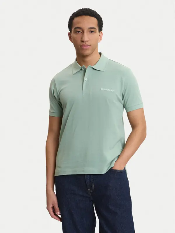 Guess Jeans Guess Jeans Polo M4BP29 KCJV1 Zelena Regular Fit