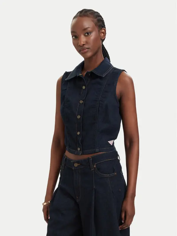 Guess Jeans Guess Jeans Prsluk W6GHZ9 D7971 Tamnoplava Regular Fit