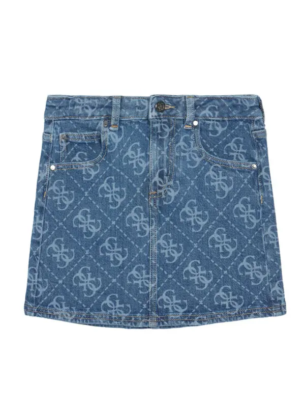 Guess Guess Jeans suknja J6RD03 D5FM0 Plava Regular Fit