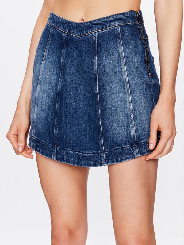 Guess Guess Jeans suknja Jillian W3RD21 D4NHE Plava Slim Fit