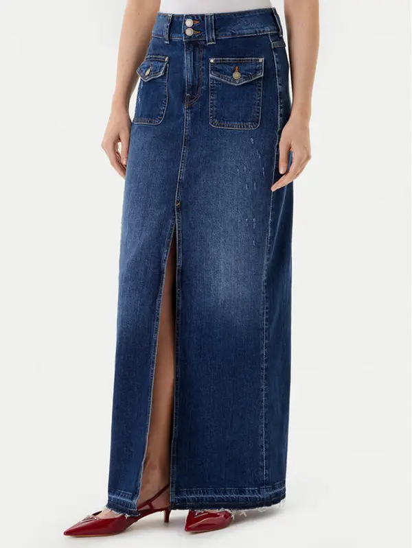 Guess Guess Jeans suknja W5YD63 D5QP3 Plava Regular Fit