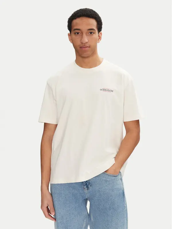Guess Jeans Guess Jeans T-shirt M4BI75 K8FQ4 Écru Overshirt Fit