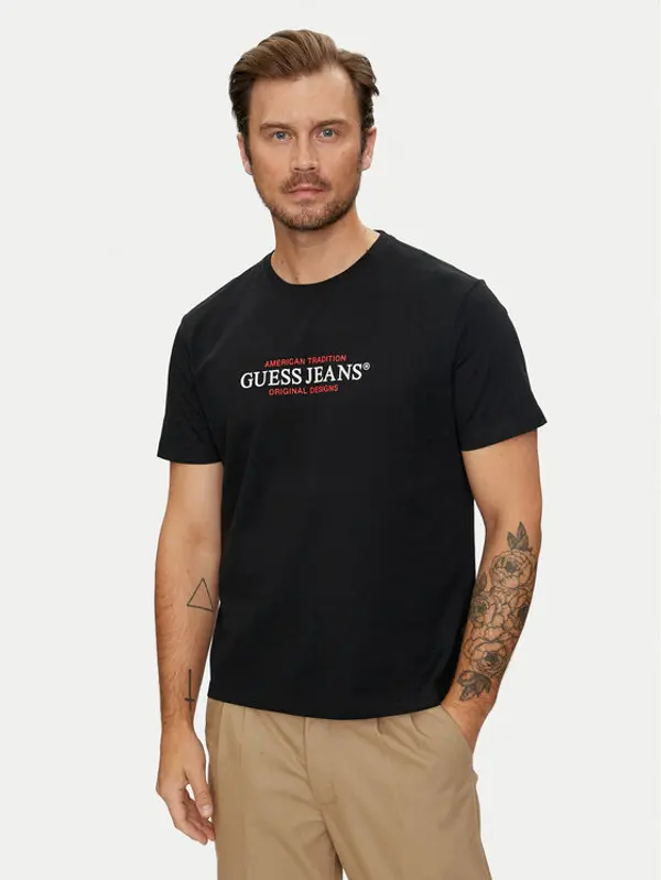 Guess Jeans Guess Jeans T-shirt M4YI42 K8FQ4 Crna Regular Fit