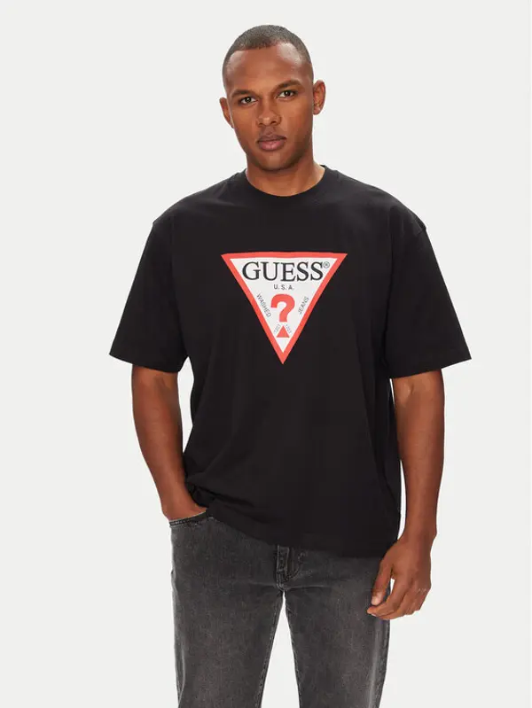 Guess Jeans Guess Jeans T-shirt M4YI45 K8FQ4 Crna Oversize