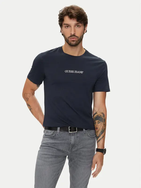 Guess Jeans Guess Jeans T-shirt M4YI52 K8HM0 Tamnoplava Slim Fit