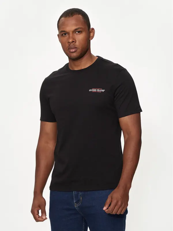 Guess Jeans Guess Jeans T-shirt M4YI55 K8HM0 Crna Slim Fit