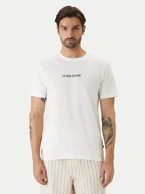 Guess Jeans Guess Jeans T-shirt M6GIZ3 KE942 Écru Regular Fit